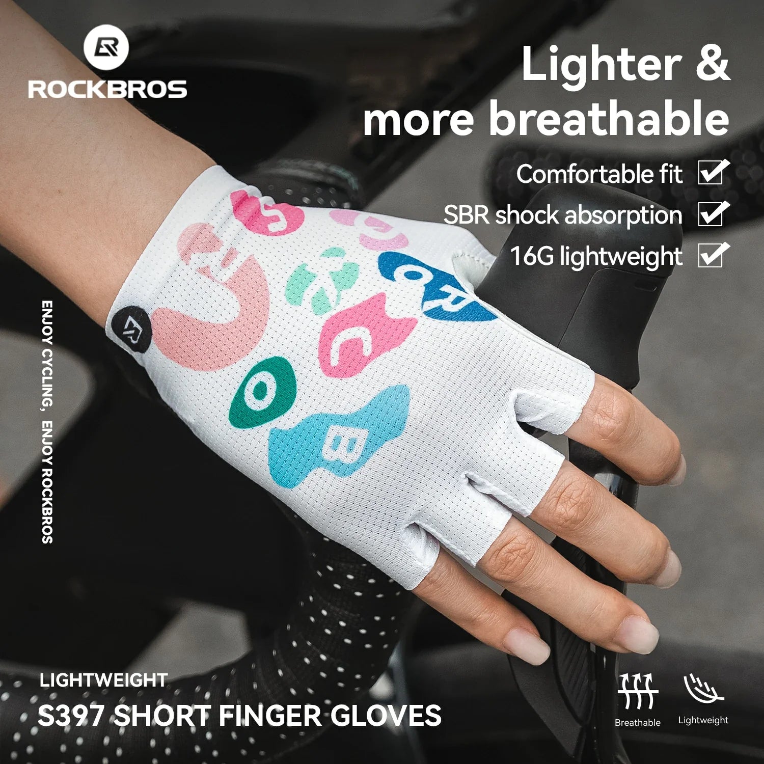 Petal pattern Women Half Finger Cycling Gloves