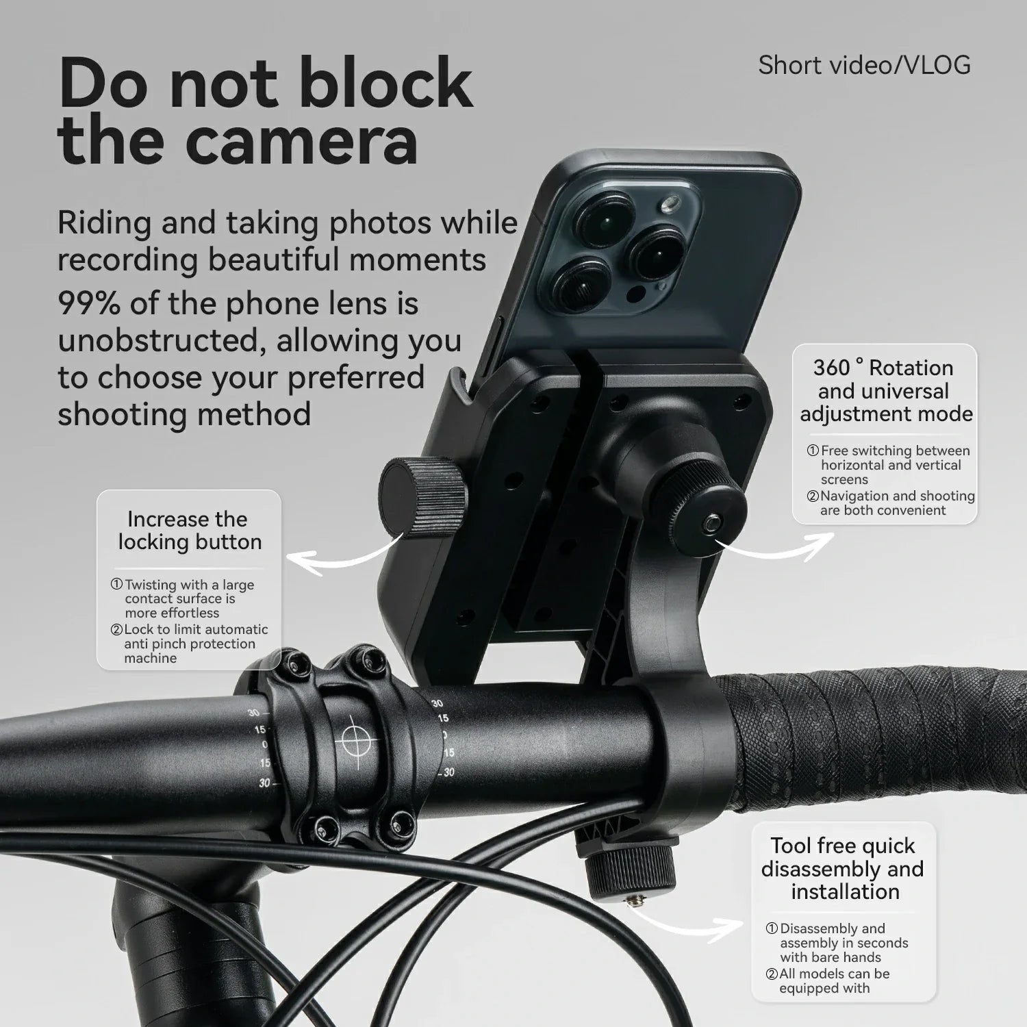 Bike Phone Holder Half Wrap Anti-Overload for 4.7-7.2''