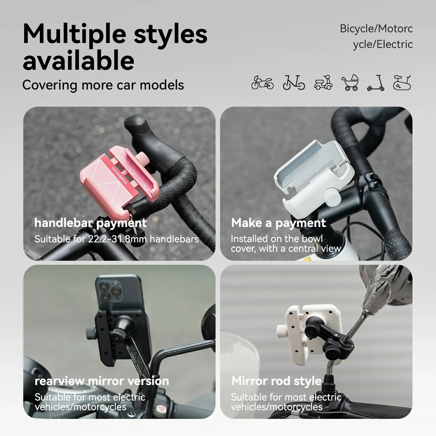 Bike Phone Holder Half Wrap Anti-Overload for 4.7-7.2''