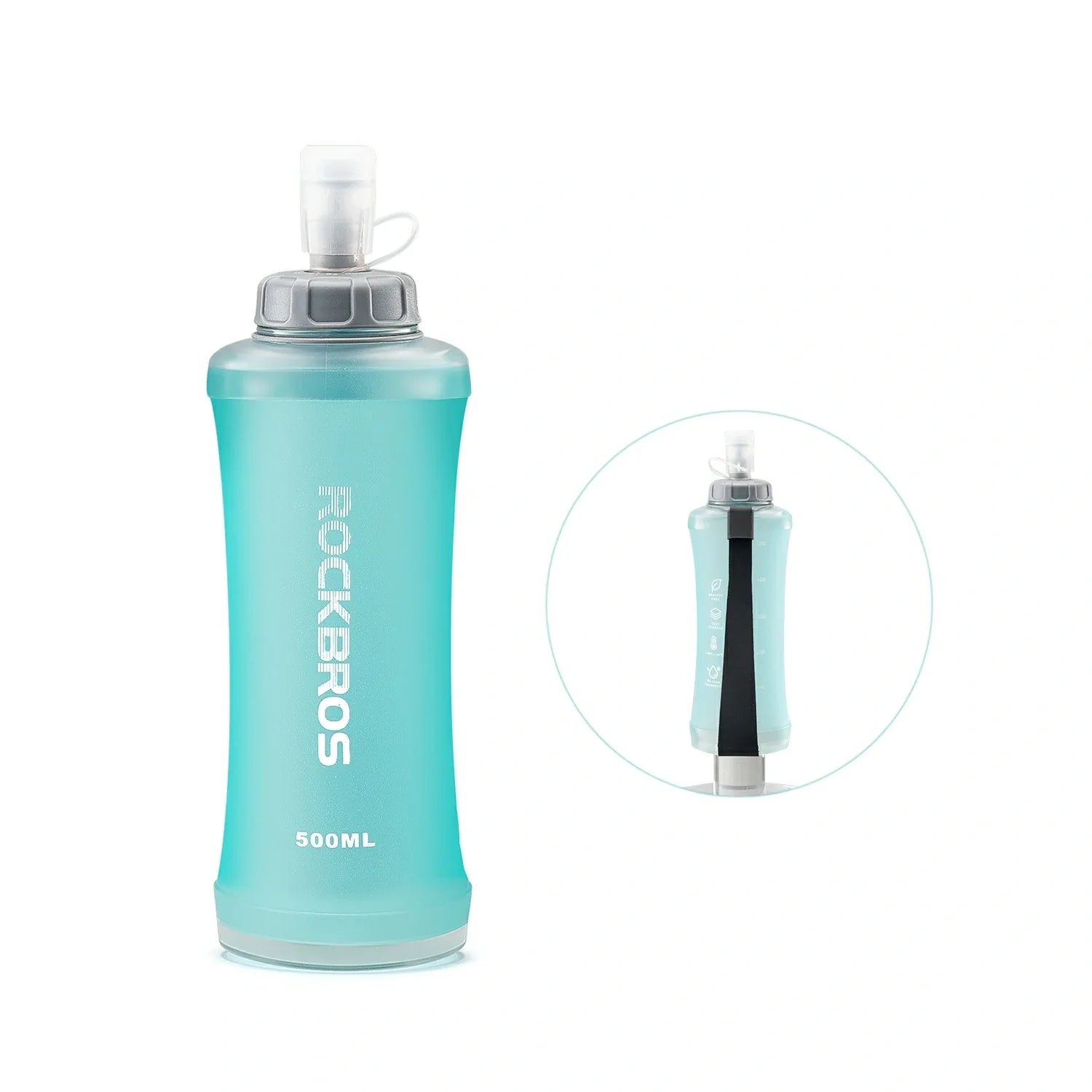 Foldable TPU soft water bottle #Color_Blue