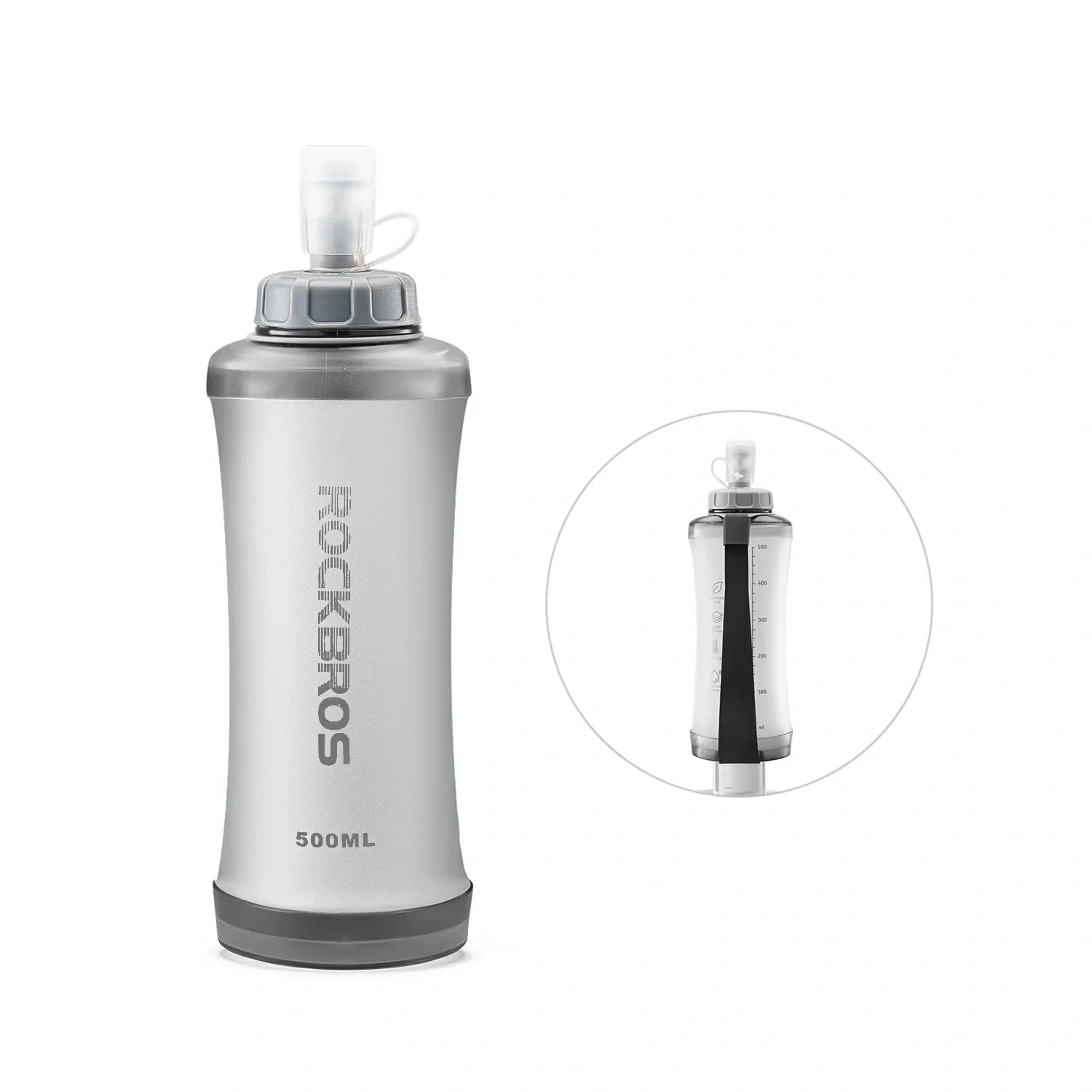 ROCKBROS 500ml soft flask for running #Color_Gray