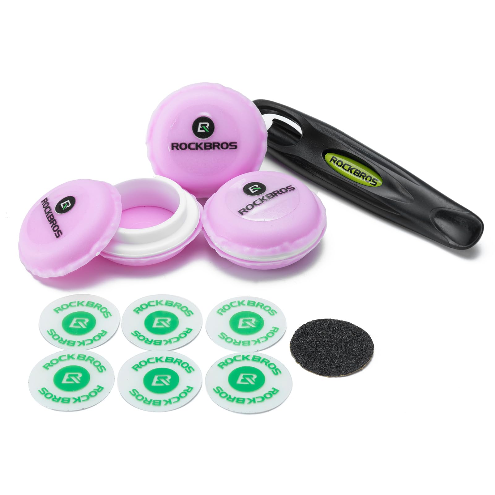 ROCKBROS 18-Pcs Bike Tire Patch Kit, Glueless Tube Repair with Tyre Levers 6-Pack