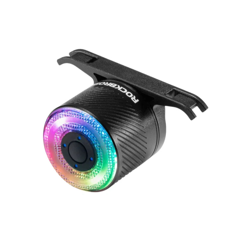 Black light fixture with RGB lighting on a white background