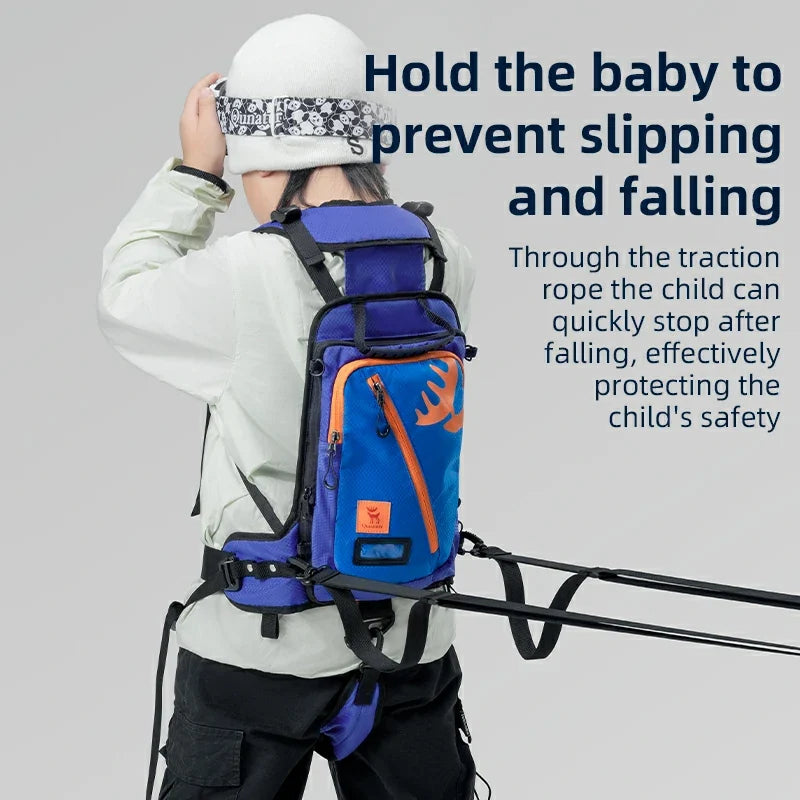 Qunature Kids’ Ski Training Backpack With Traction Rope-H53
