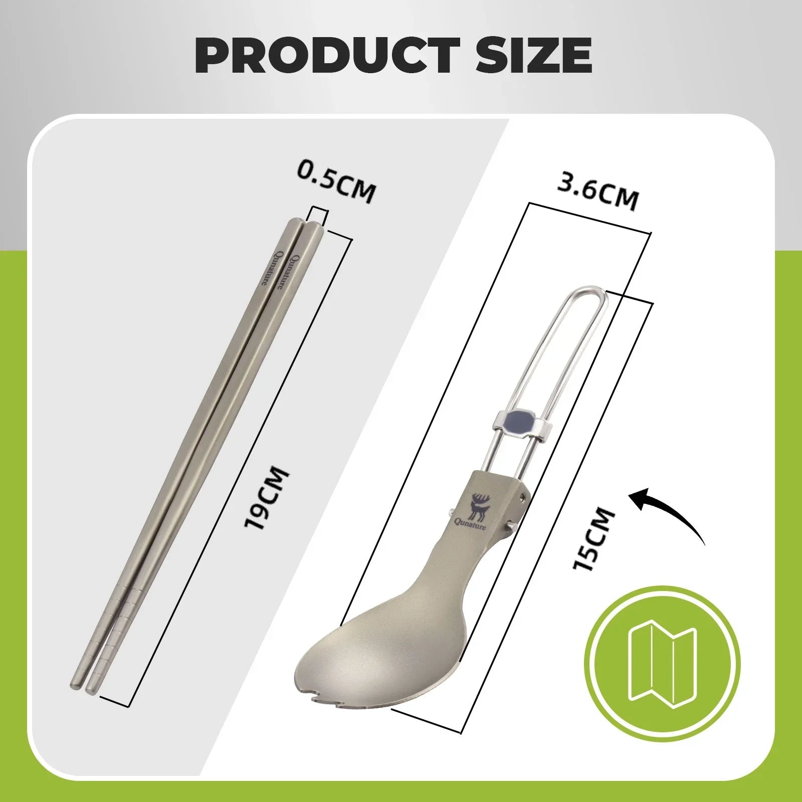 Qunature Lightweight Titanium 3-in-1 Tableware Set