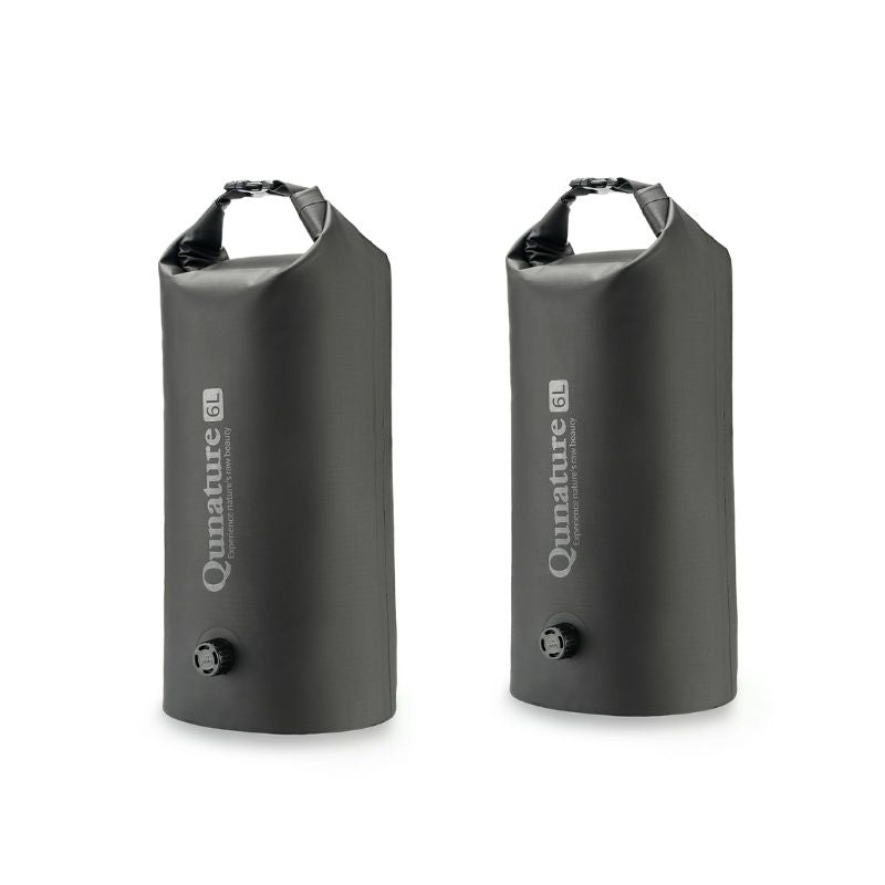 Two gray dry bags with 'Qunature' branding on a white background #Size_Two Bags