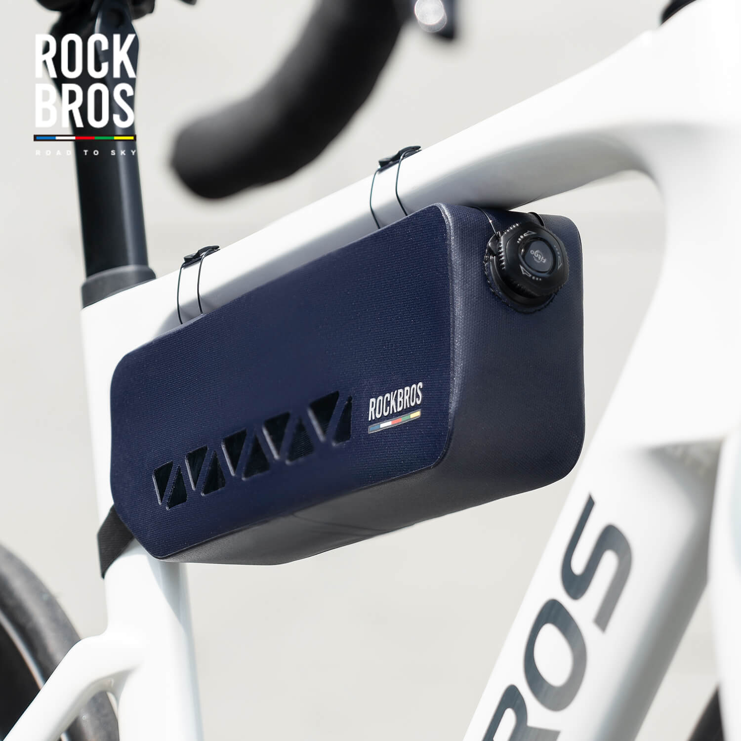 road to sky 100% waterproof bike frame bag model as-142 with secure storage  #Color_Blue