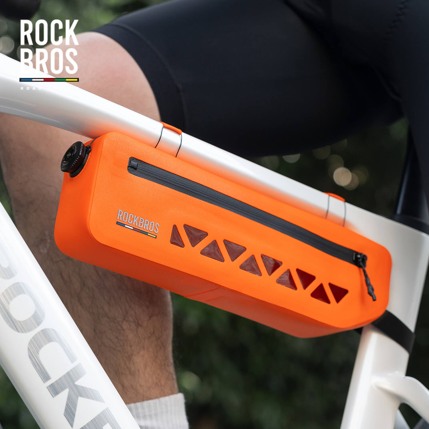 road to sky 100% waterproof bike frame bag model as-142 with secure storage  #Color_Orange