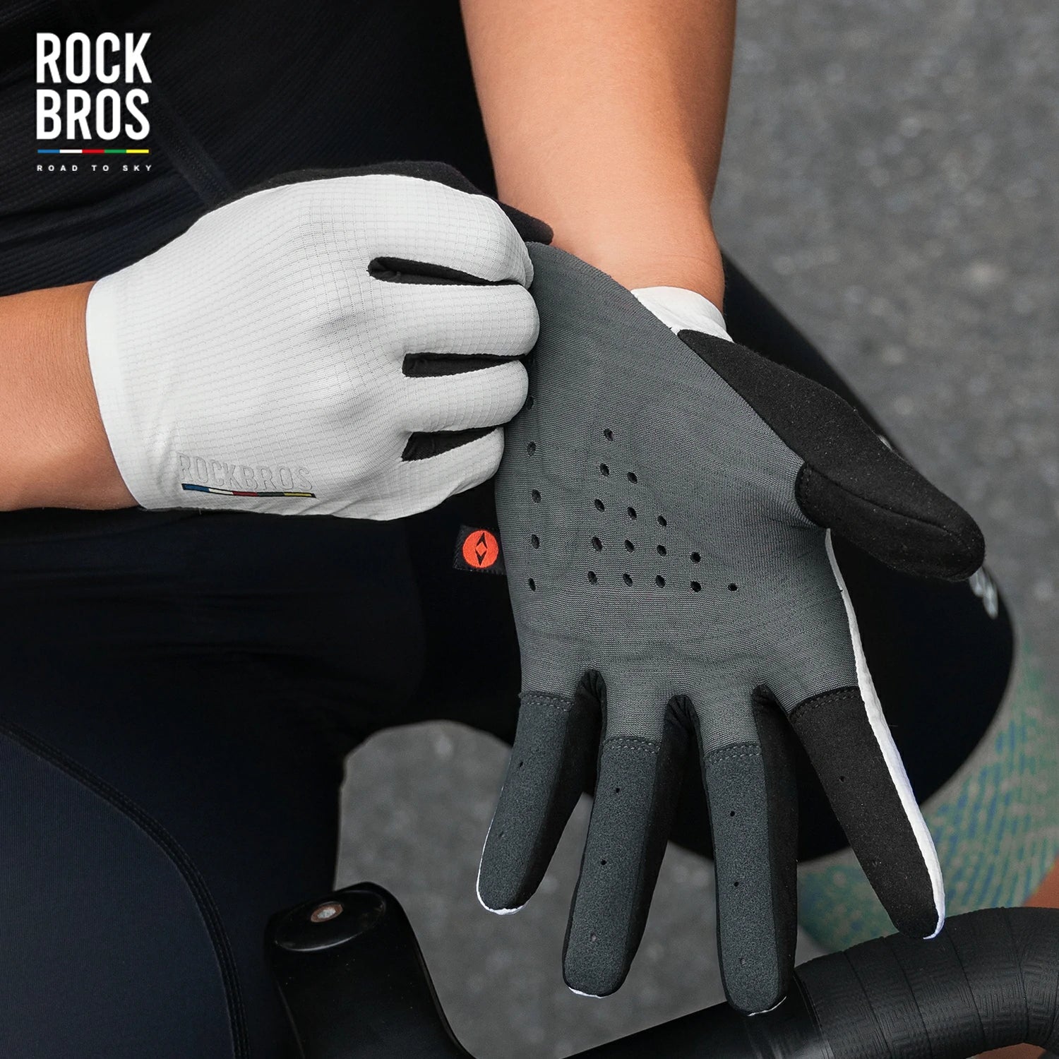 ROAD TO SKY Long Finger Elastic Interface? Cycling Gel Padded Gloves
