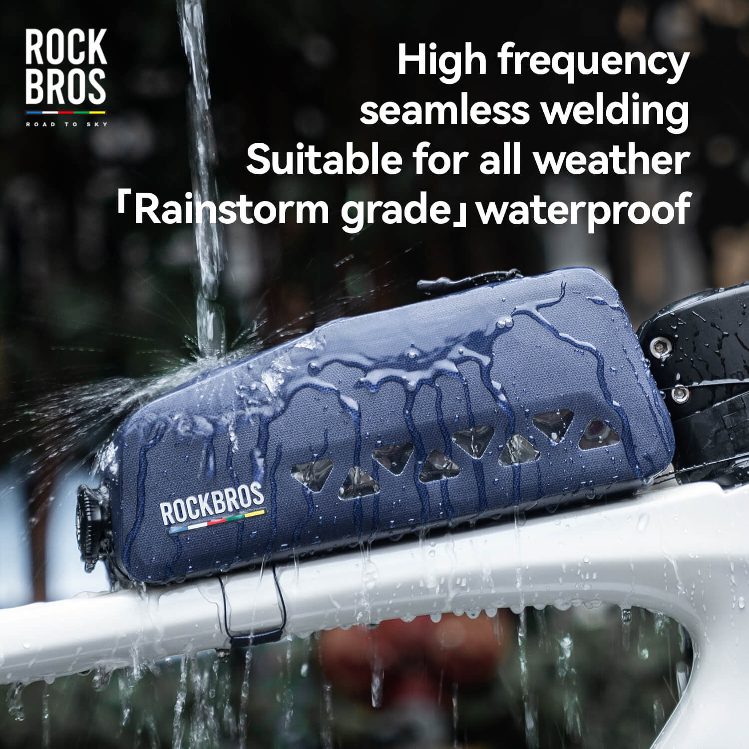 rockbros blue cycling pouch