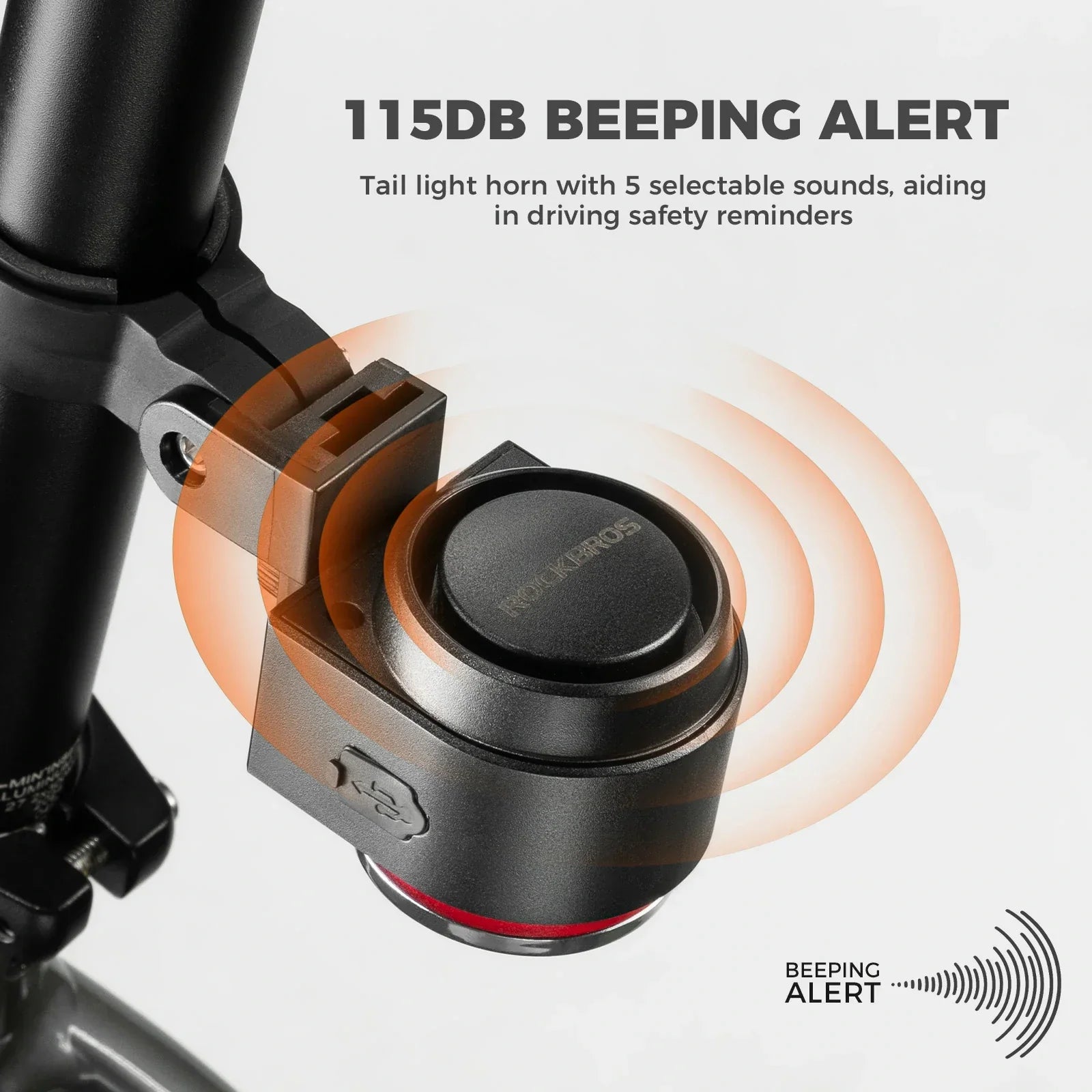 rockbros rear light with wireless horn