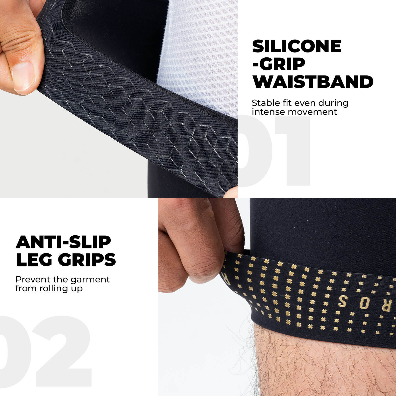 ROCKBROS men's cycling waist shorts YDDK013 featuring Elastic Interface? pads, engineered for advanced comfort and performance on long rides.