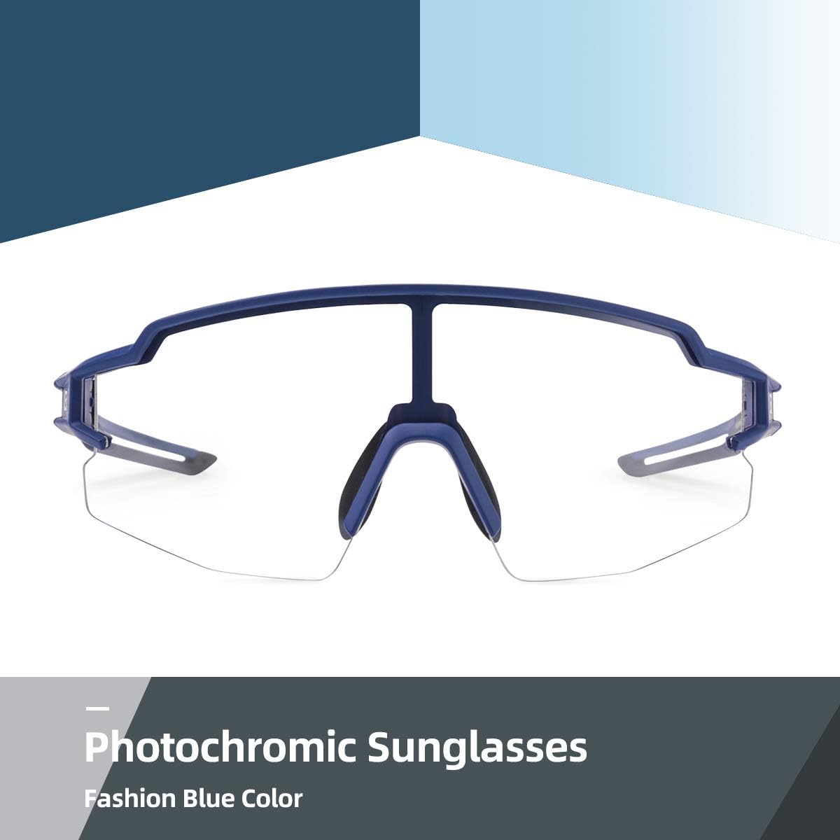 rockbros uv400 photochromic sunglasses for outdoor use#color_blue