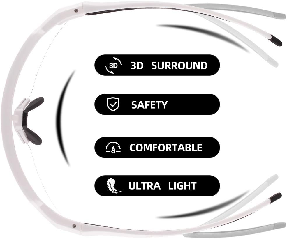 rockbros lightweight  tr90 half frame sunglasses for adults#color_black-white-anti-fog