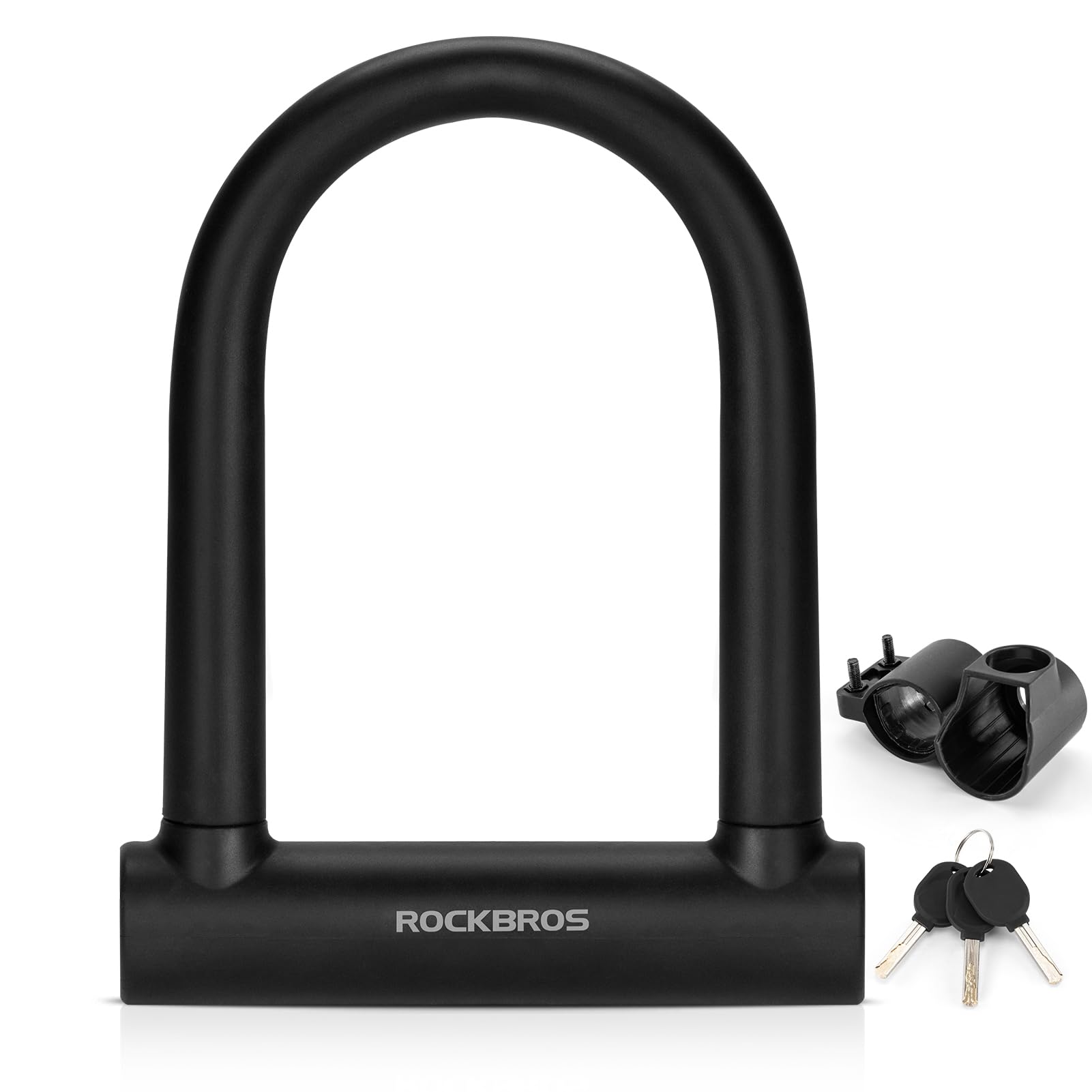 rockbros-heavy-duty-anti-theft-bike-u-lock-for-bikes-ebikes-motorcycles-scooters #color_Black Type_Lock