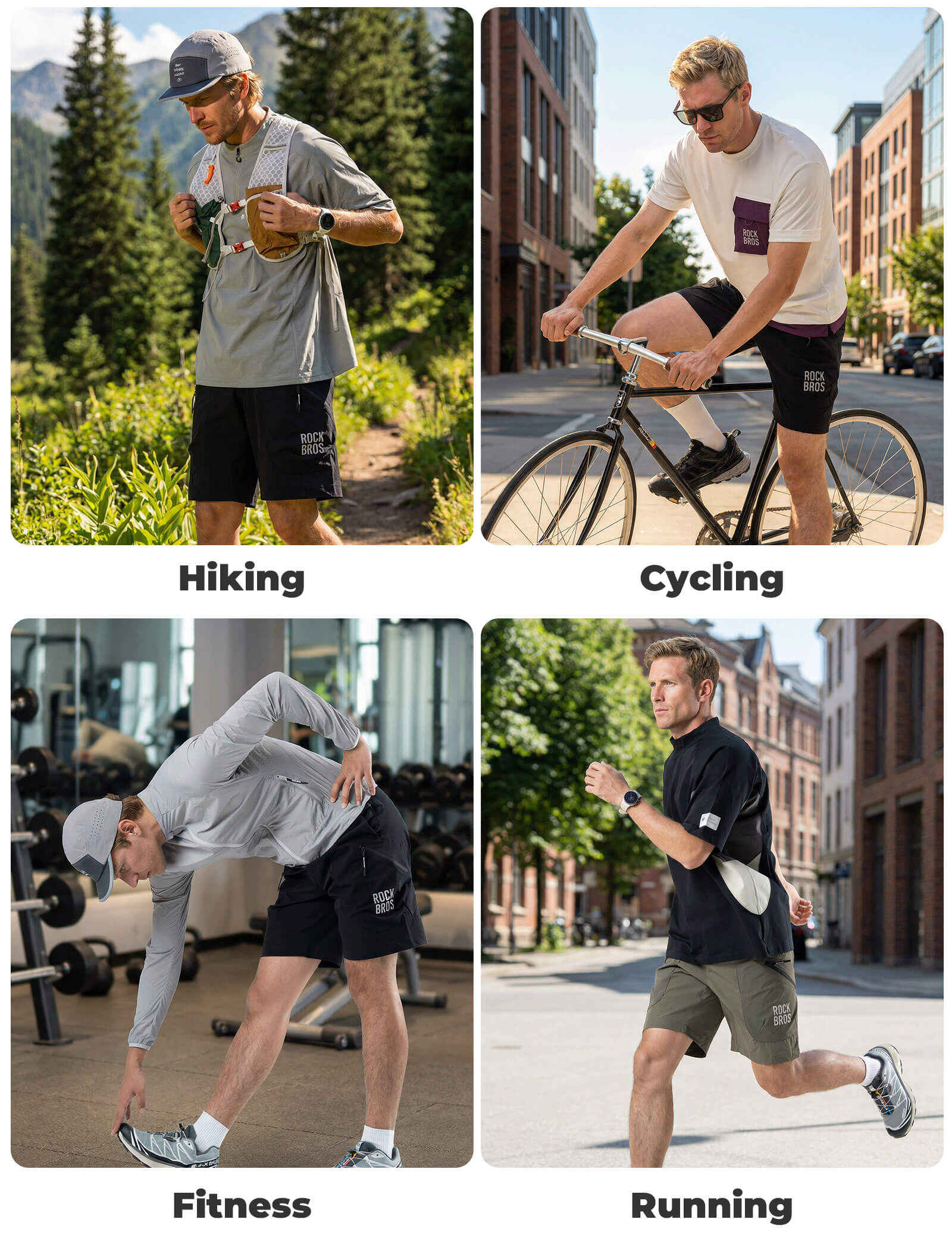 ROCKBROS Men's Quick Dry Commuter Shorts for Running and Hiking.
#color_army green