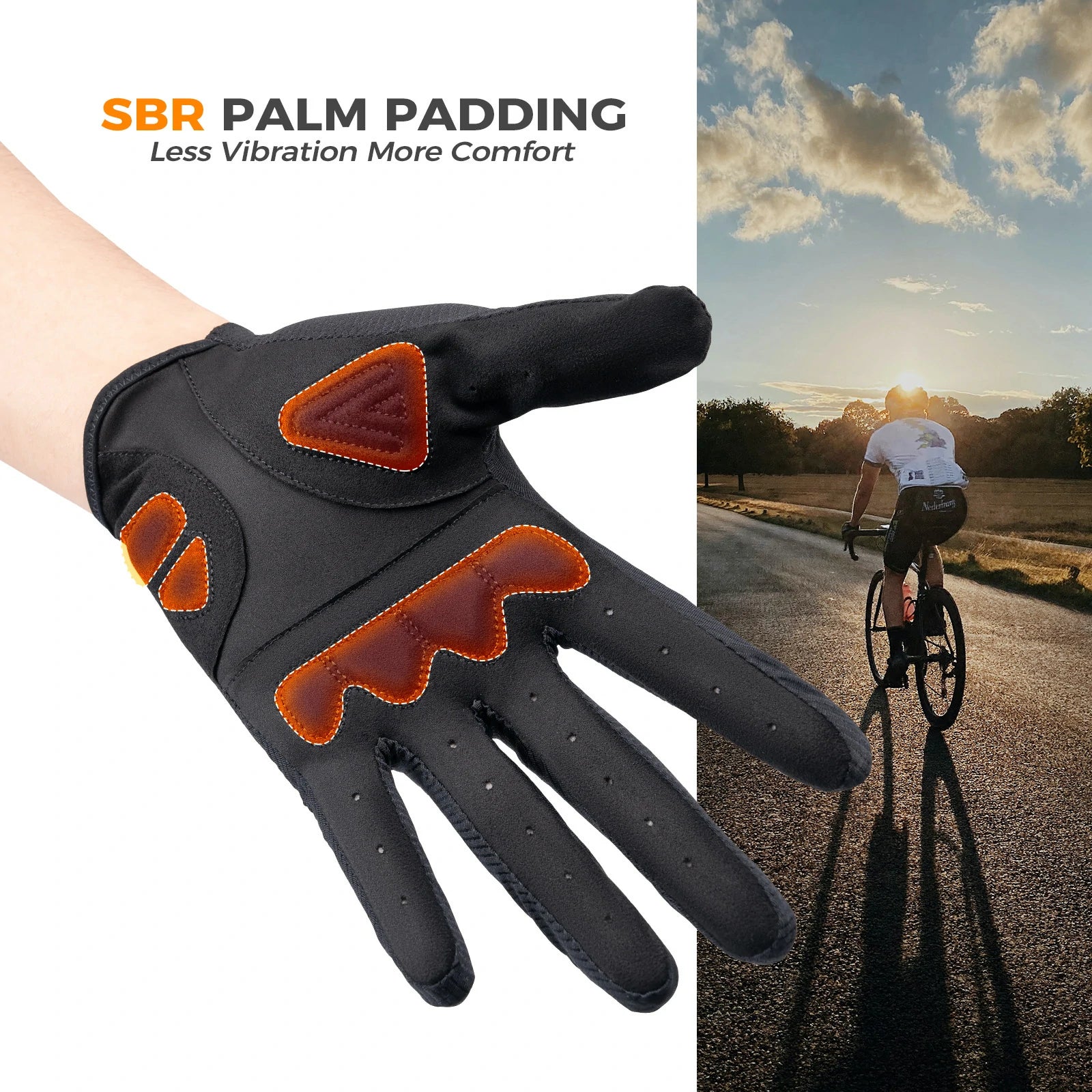 Plain Full-Finger Cycling Gloves