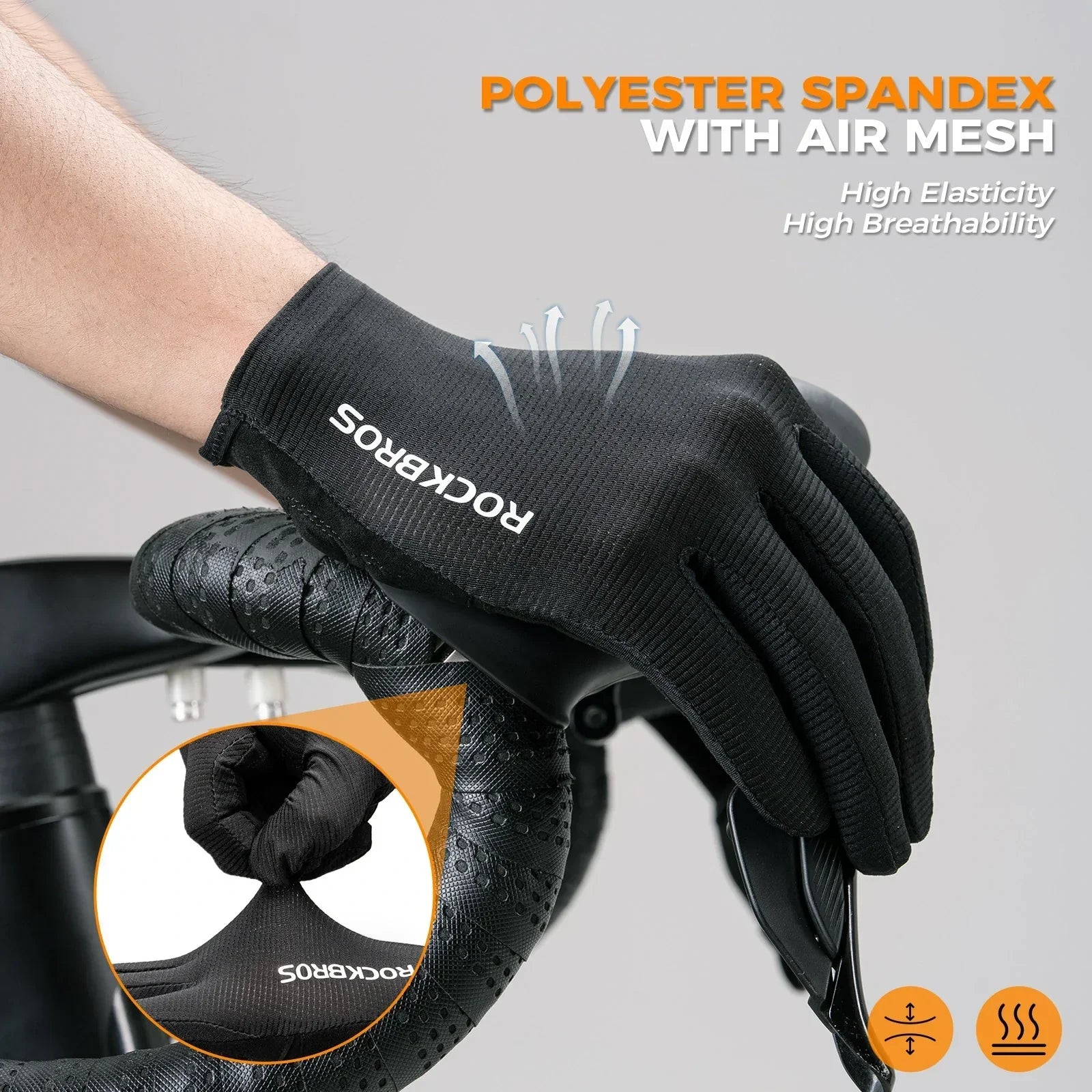 Plain Full-Finger Cycling Gloves