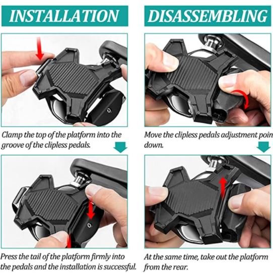 ROCKBROS PP20 cykelpedaladapter SPD-SL/KEO Sort 1 par