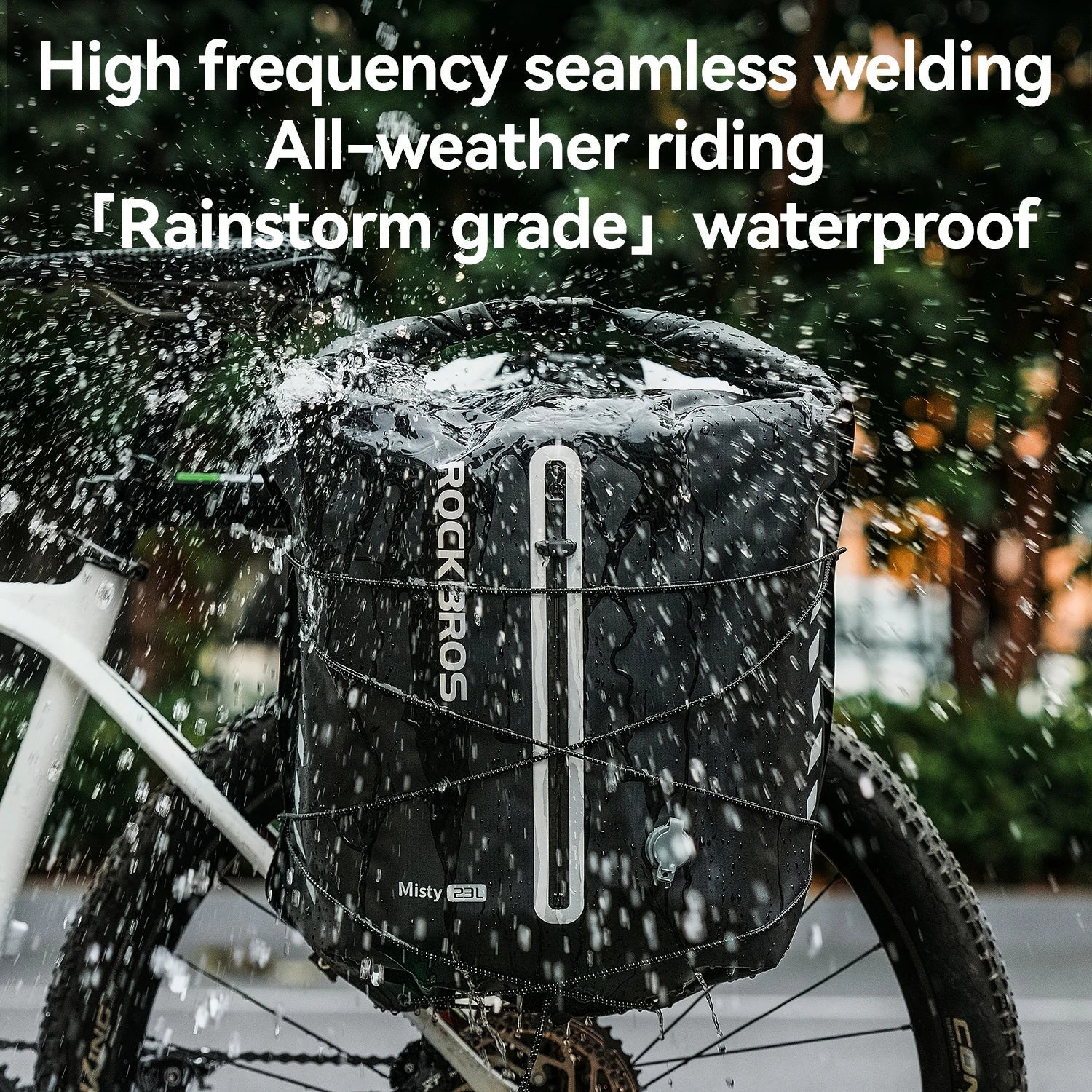 100% Waterproof Bike Rack Bag Lightweight 23L