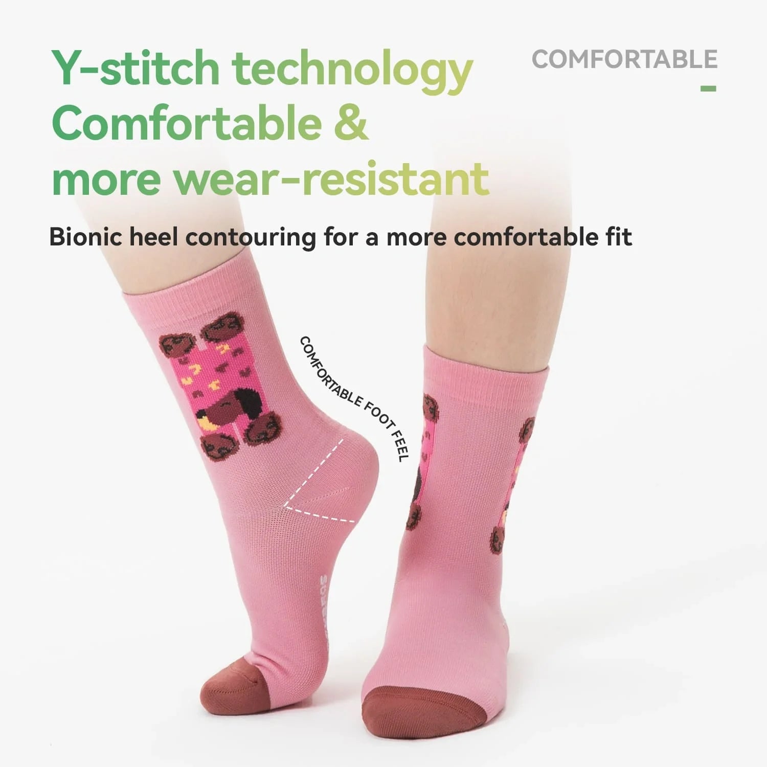 ROCKBROS youth cycling compression socks with breathable mesh, antibacterial fabric, cushioned support, and secure cuffs.