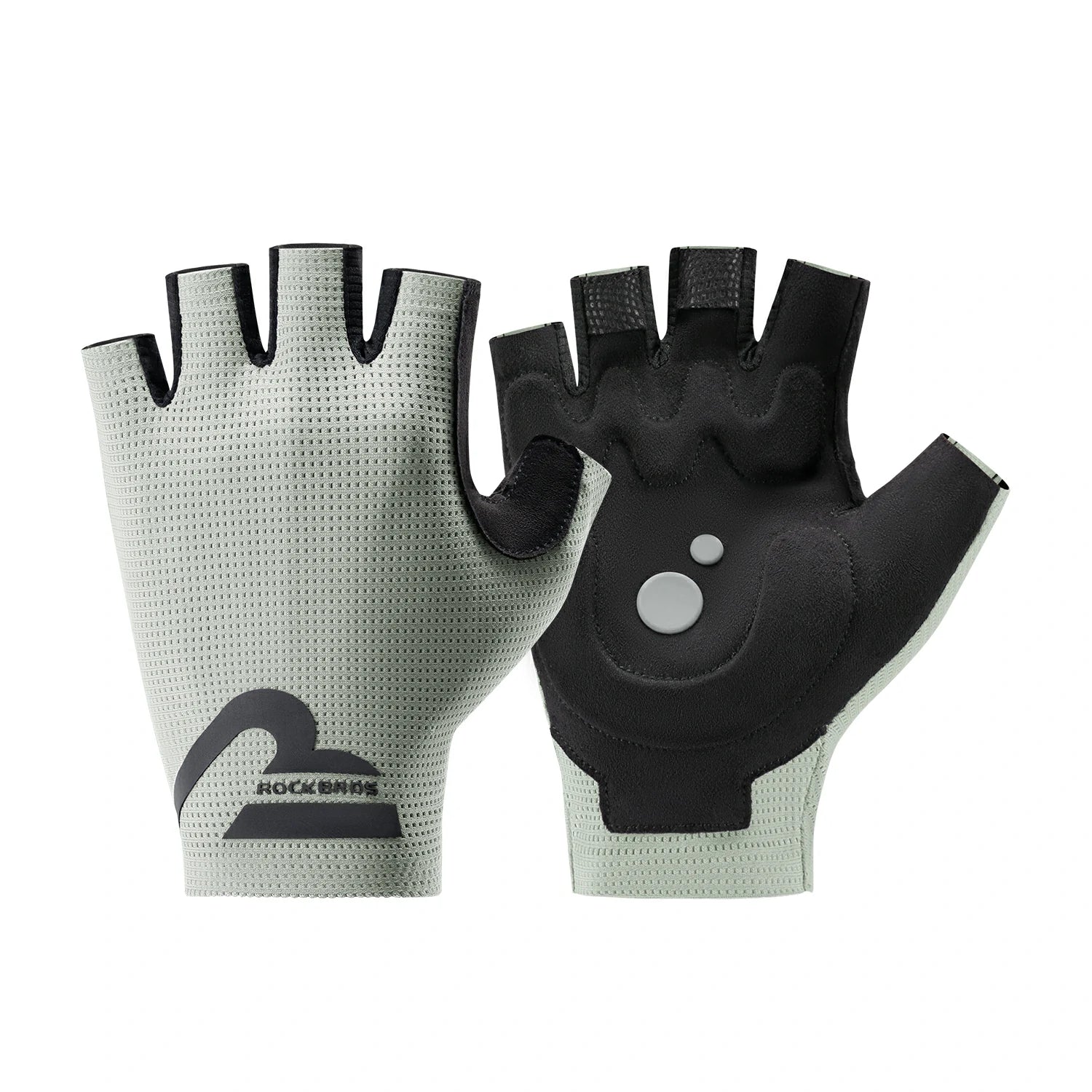 Pair of Beige gloves with a brand logo on a white background  #color_Beige