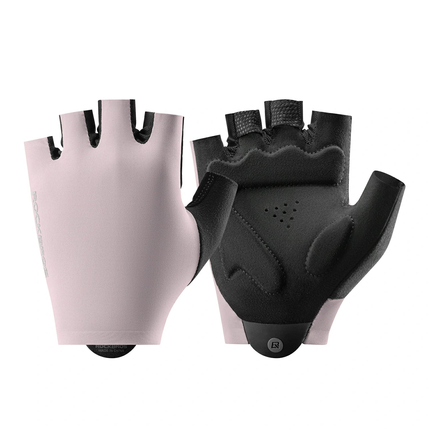 Pair of purple cycling gloves on a white background #color_purple
