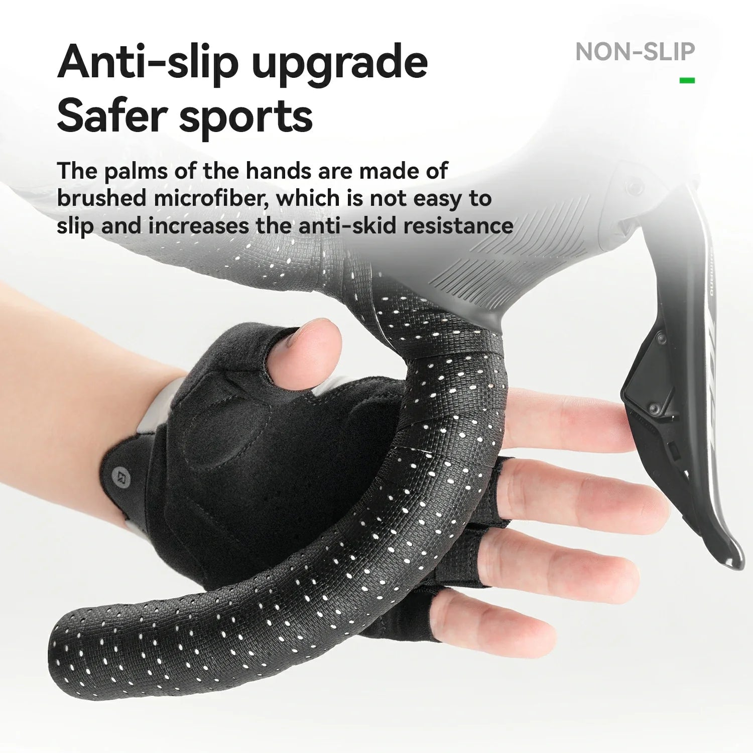white glove with anti-slip design on a white background