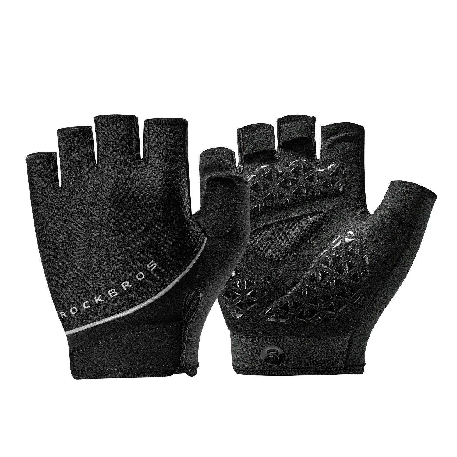 Black gloves with a geometric pattern on a white background #Color_Black