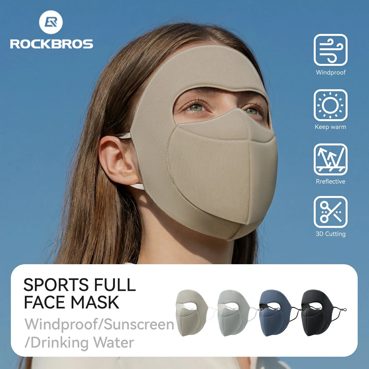 Windproof face cover for fishing and hiking