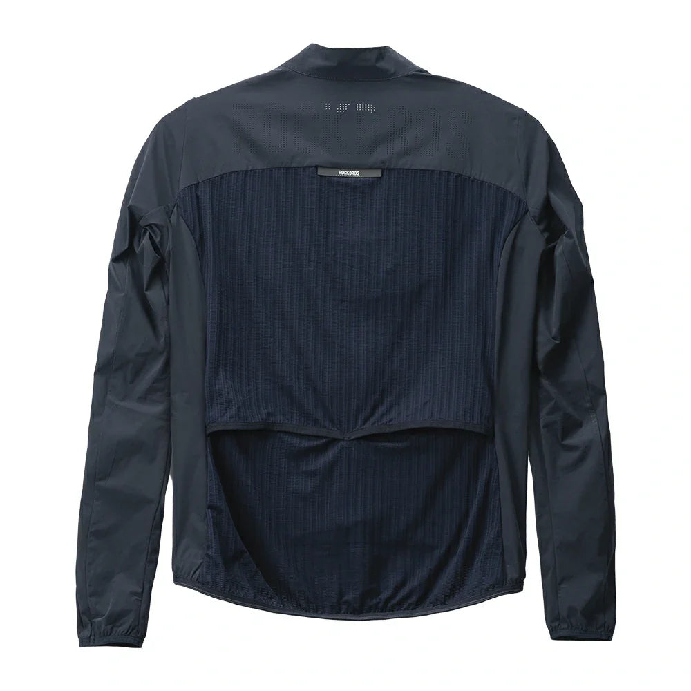 Dark blue jacket with a textured pattern on a white background #color_Blue