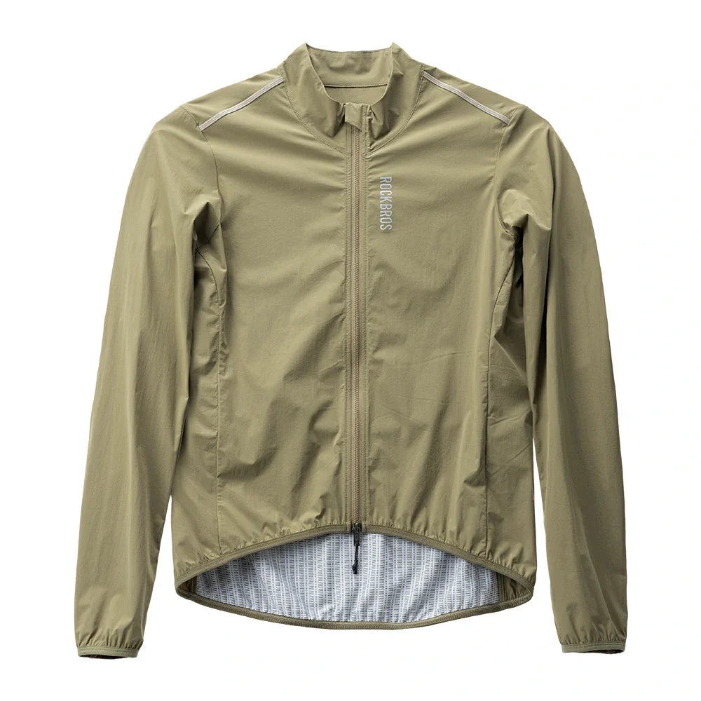 Khaki jacket with a brand logo on a white background #color_Khaki