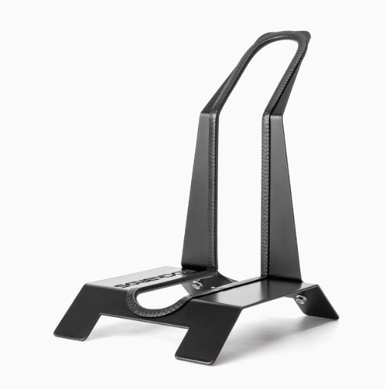 Black stand on a white background