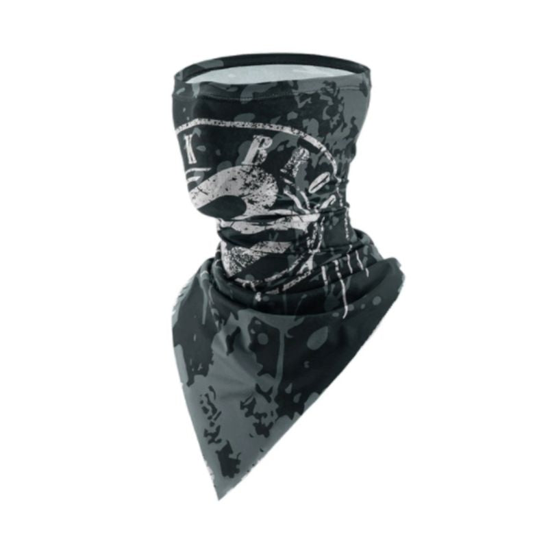 Black and gray patterned neck gaiter on a white background  #Color_Gray