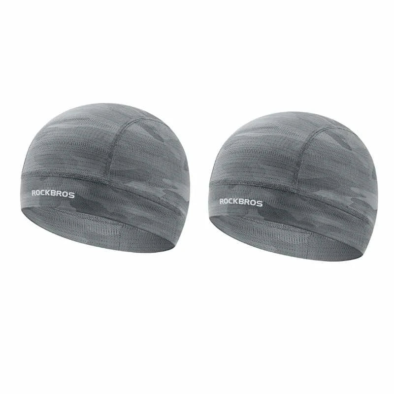 Two gray hats with 'RockBros' branding on a white background #Color_Gray Color2_Gray2
