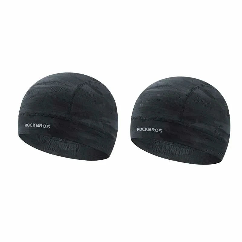 Two black caps with 'RockBros' branding on a white background #Color_Black Color2_Black2