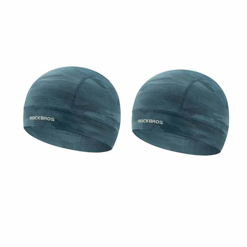 Two caps with 'RockBros' branding on a white background #Color_Blue Color2_Blue2