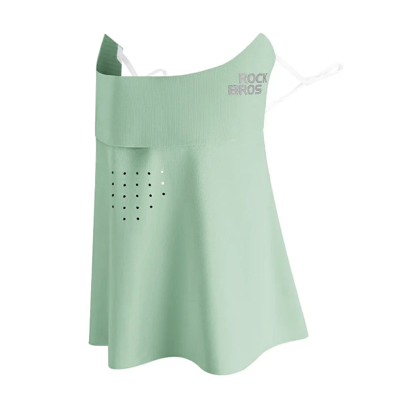 Cooling Ice Silk UV Protection Face Mask #color_green