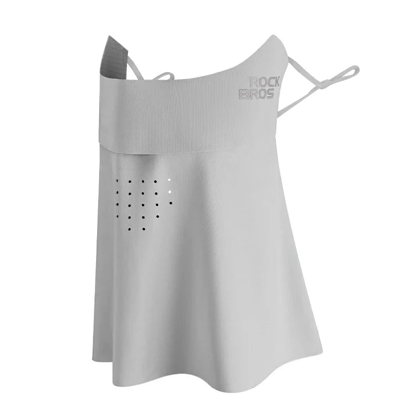 Gray mask with cut-out design on a white background #color_gray