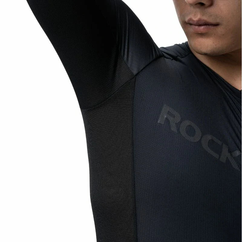 Black athletic shirt with 'Rock' branding on a white background #Color_Black