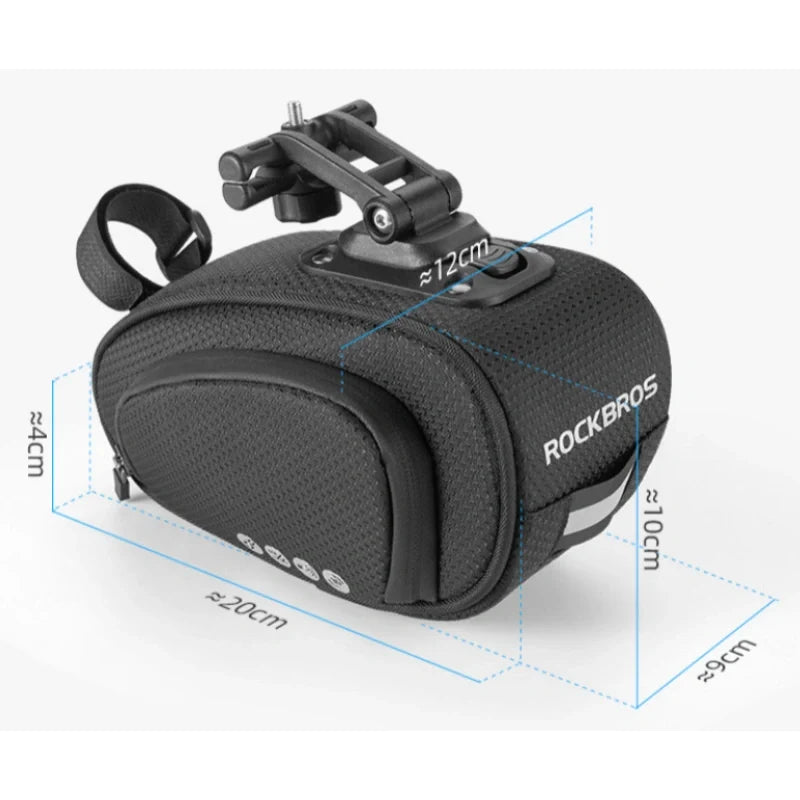 ROCKBROS Bike Saddle Bag Under Seat with Adjustable Mounting, Large Storage Pouch