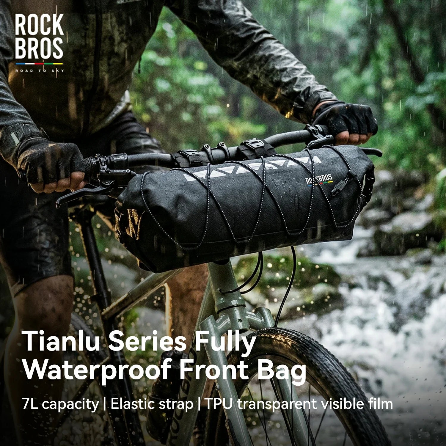 TL-170 7L 100% Waterproof Bike Handlebar Bag ROAD TO SKY