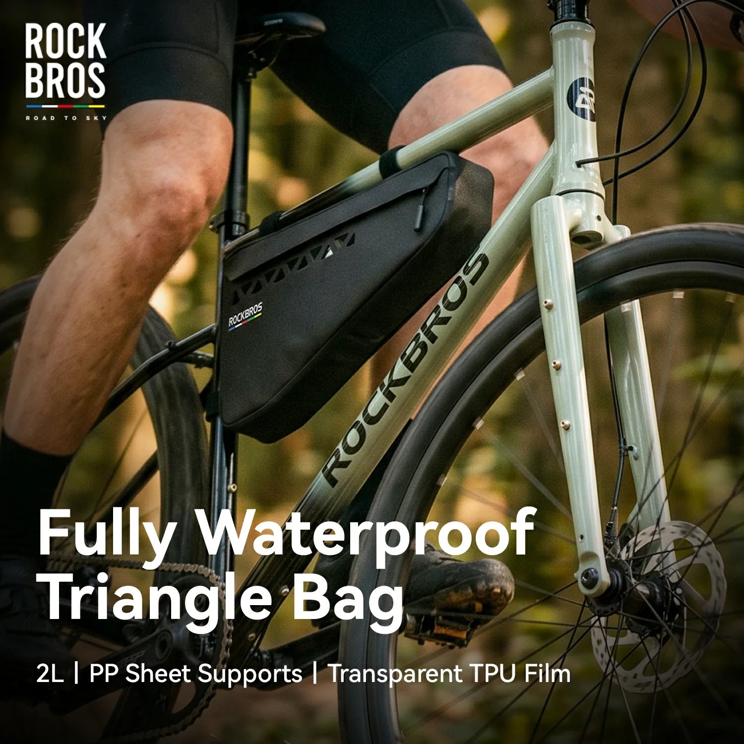 TL-174 2L 100%Waterproof Bike Triangle Bag ROAD TO SKY
