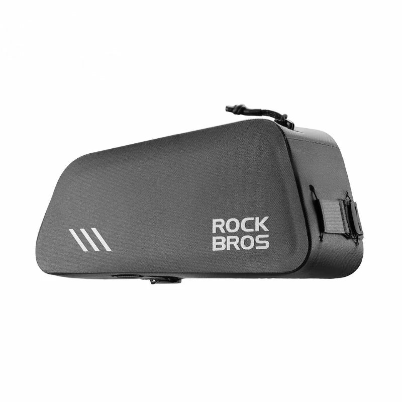 ROCKBROS Waterproof Bike Top Tube Bag 0.9L Front View #Color_Black