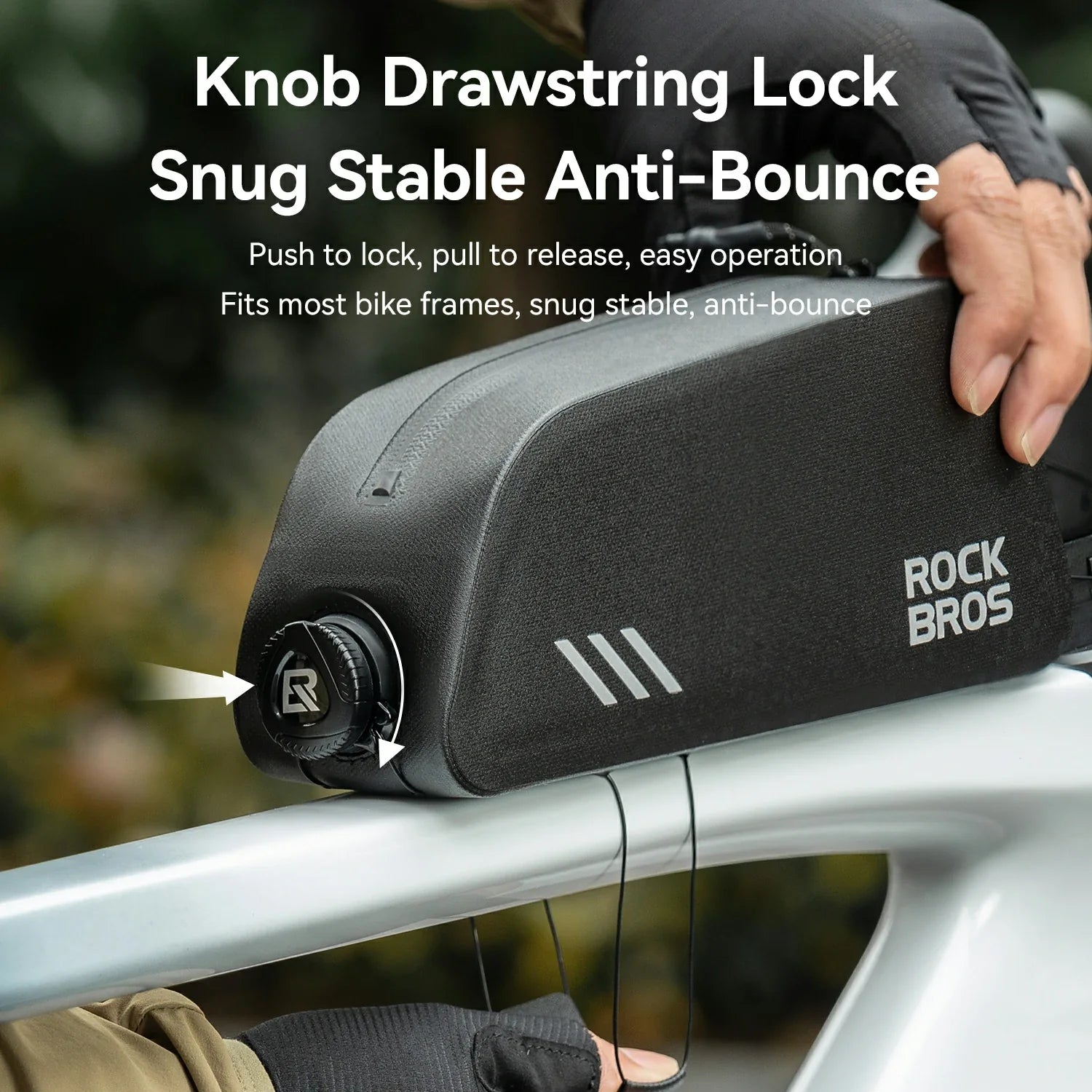 ROCKBROS Bike Frame Bag Knob Lock Detail