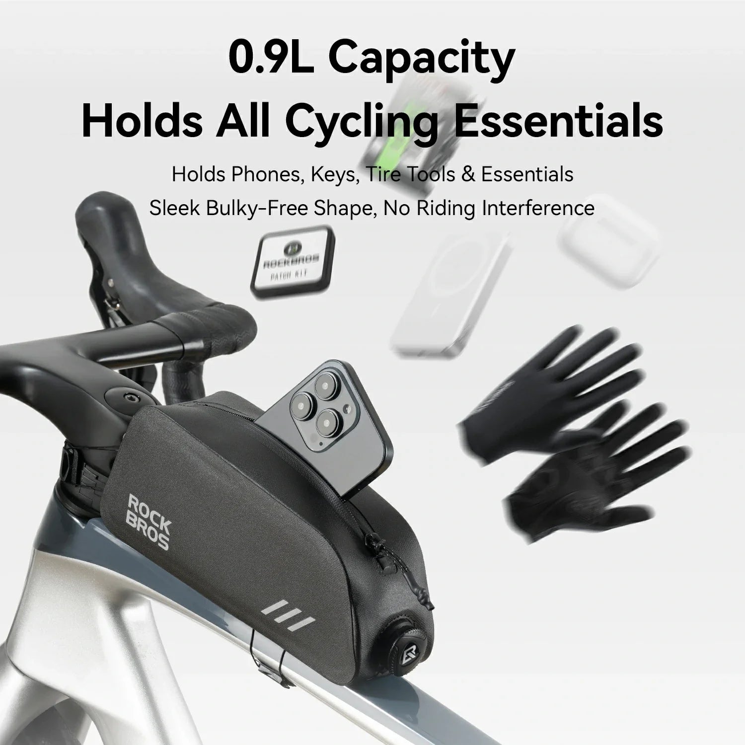 ROCKBROS Top Tube Bag Interior Storage Capacity