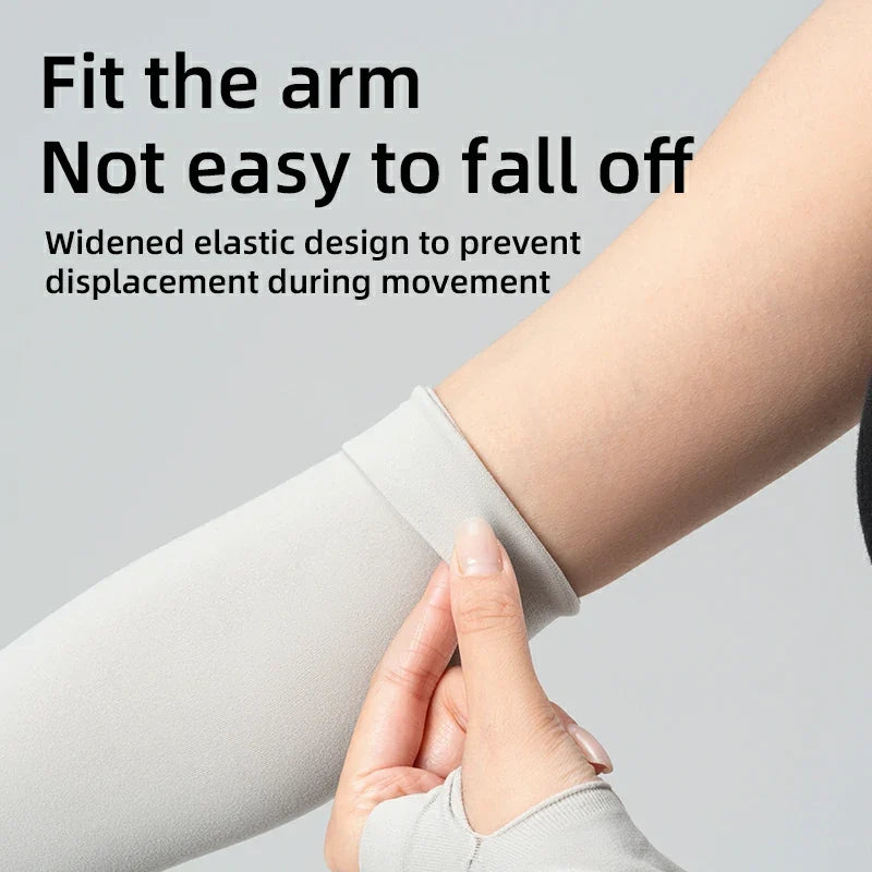 ROCKBROS cycling arm sleeves in gray and black