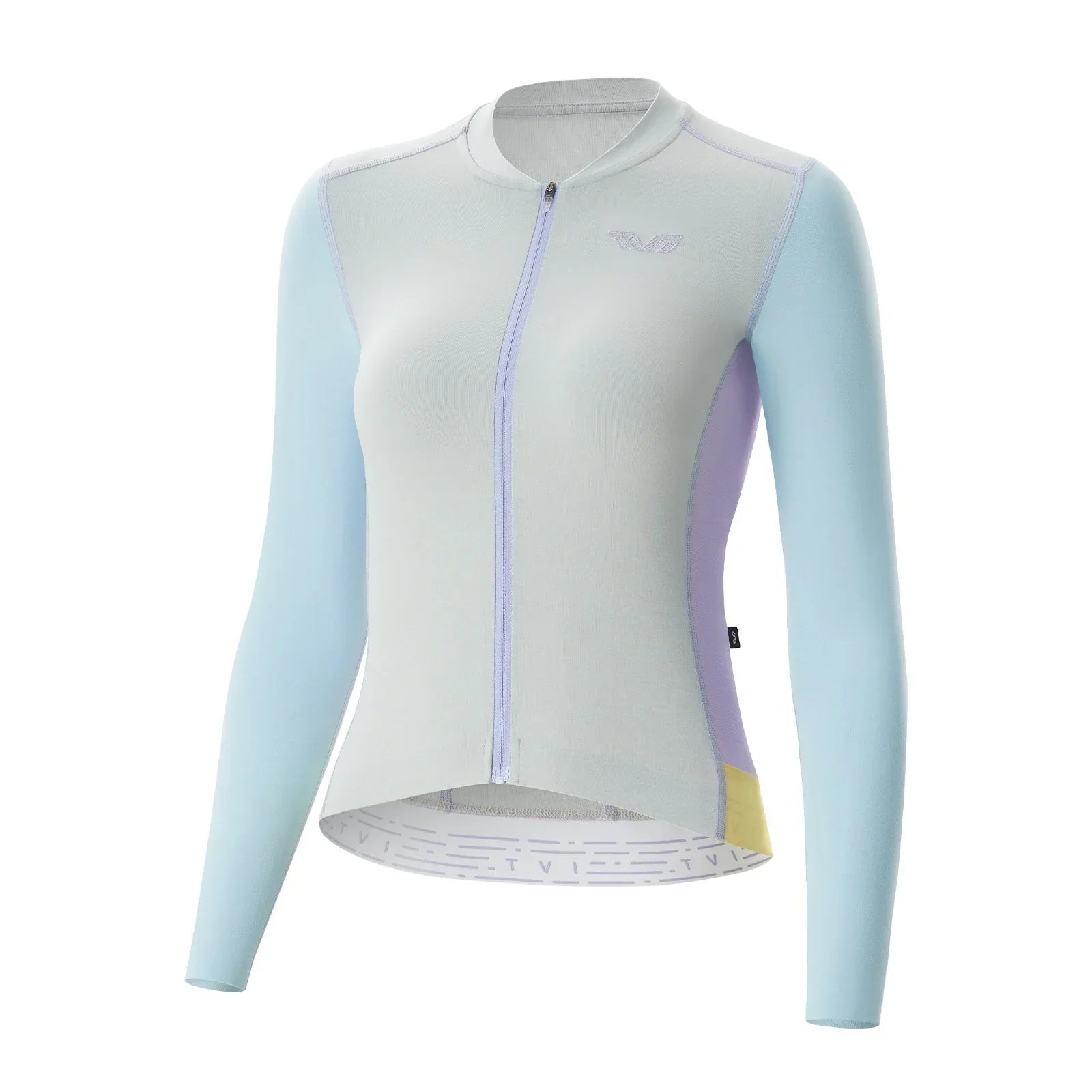ROCKBROS women cycling jersey breathable moisture long sleeve#Color_Grey Blue