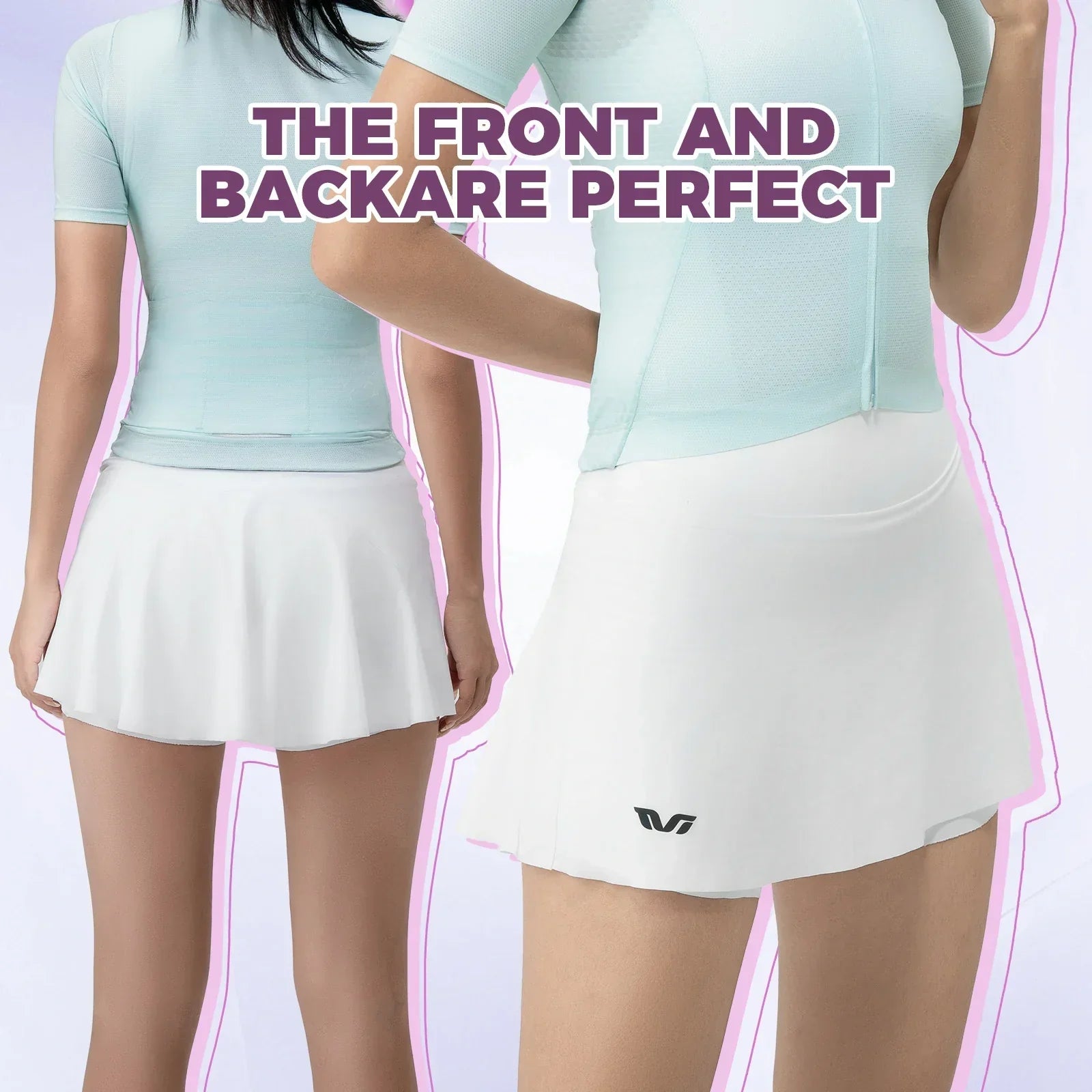 Cycling Skirt with Shorts | Women's Bike Skort High Waist Breathable#Color_White