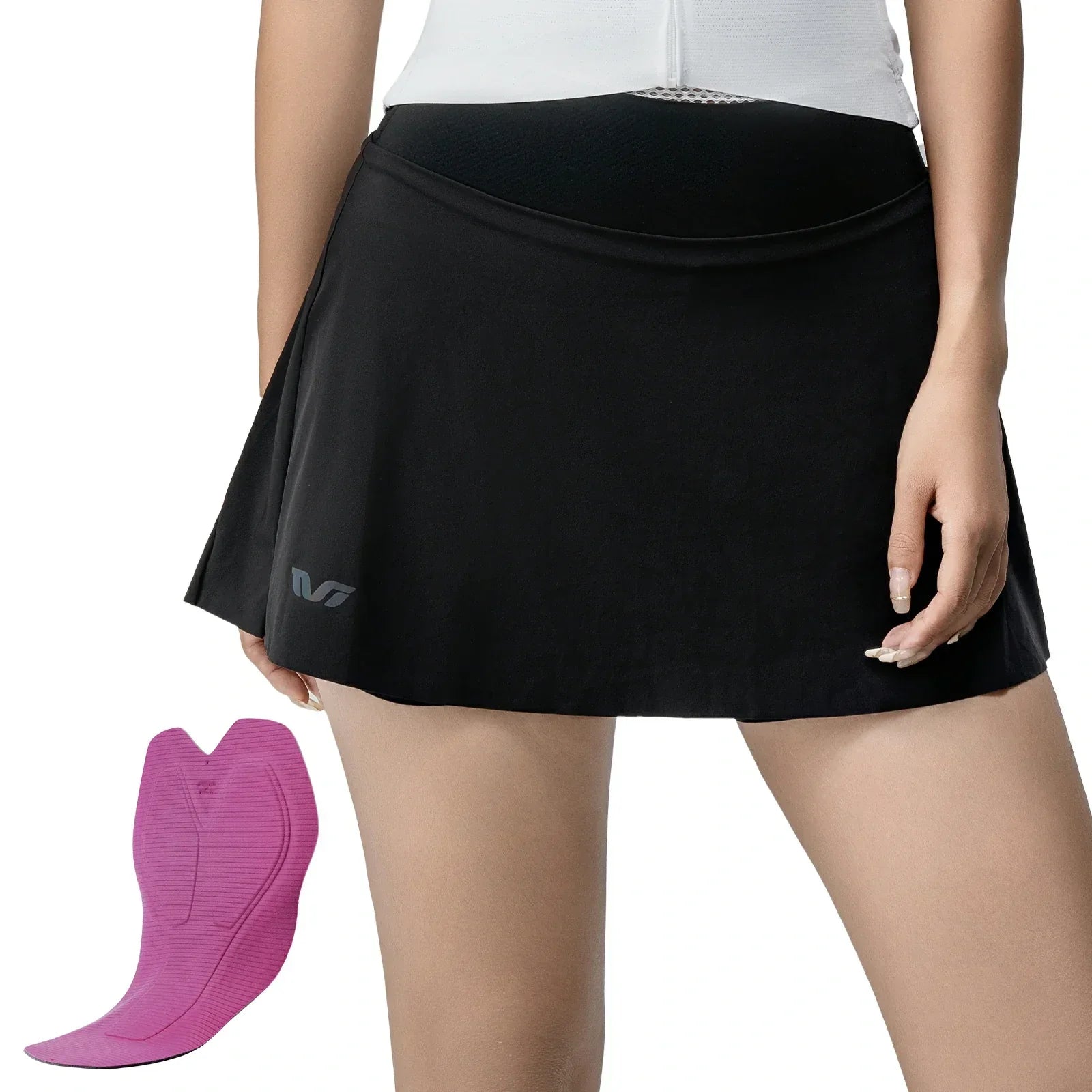 Cycling Skirt with Shorts | Women's Bike Skort High Waist Breathable#Color_Black